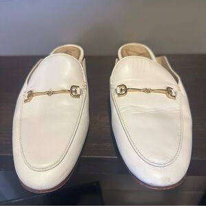 Sam Edelman Linnie Bit Mule in White Leather with Gold Accent‎